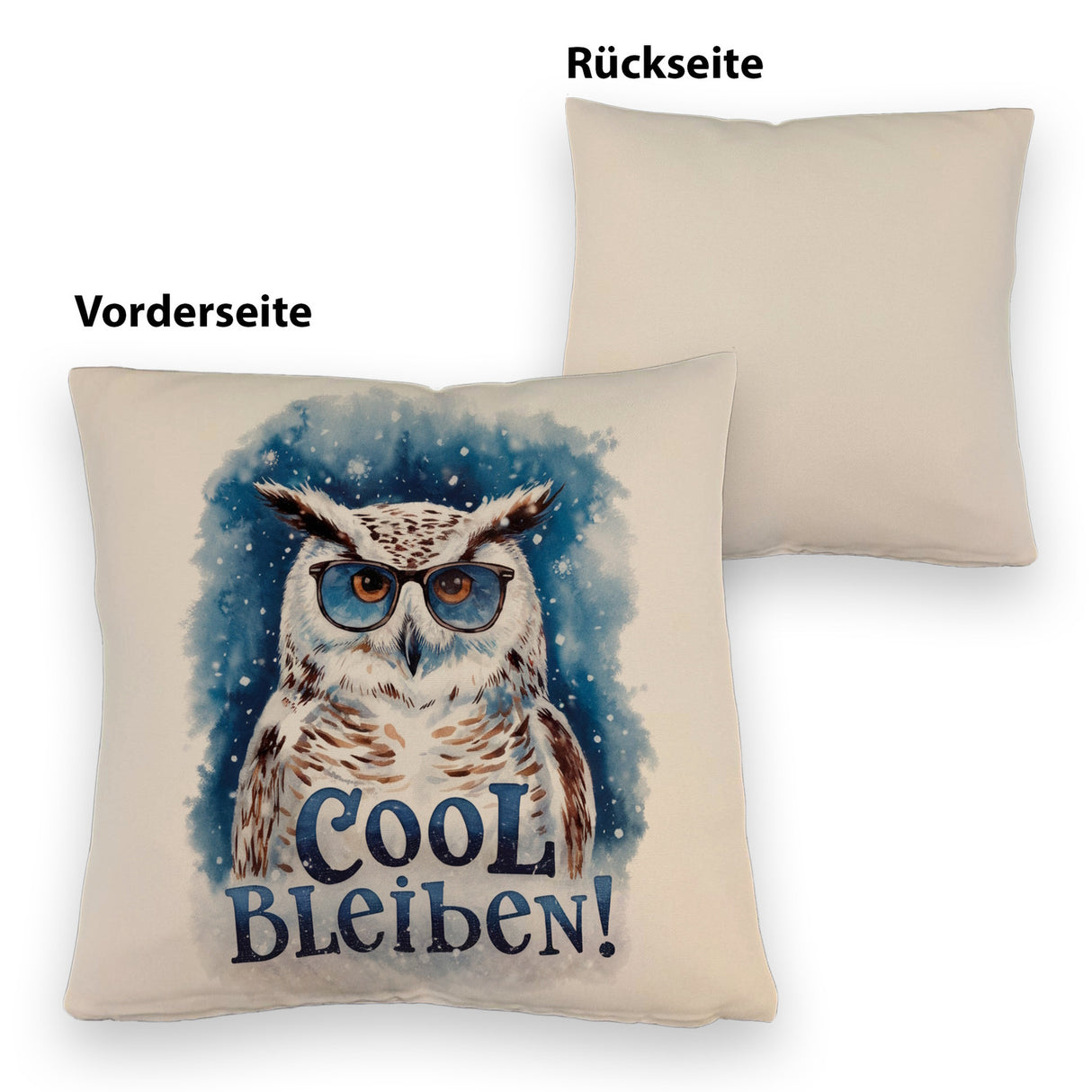 Cool bleiben Kissen Schneeeule mit Sonnenbrille