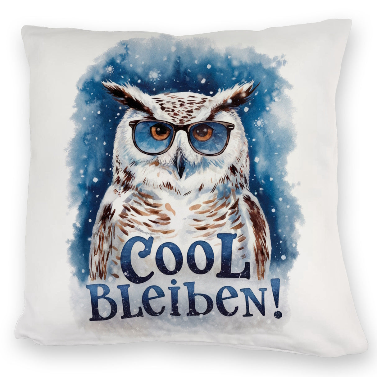 Cool bleiben Kissen Schneeeule mit Sonnenbrille