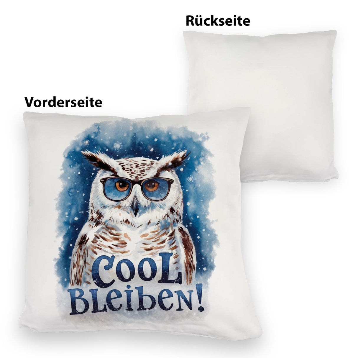 Cool bleiben Kissen Schneeeule mit Sonnenbrille