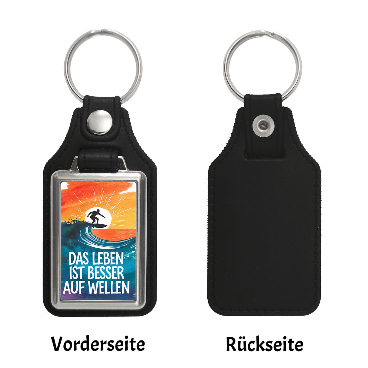 Surfer auf Welle Besser auf Wellen Schlüsselanhänger