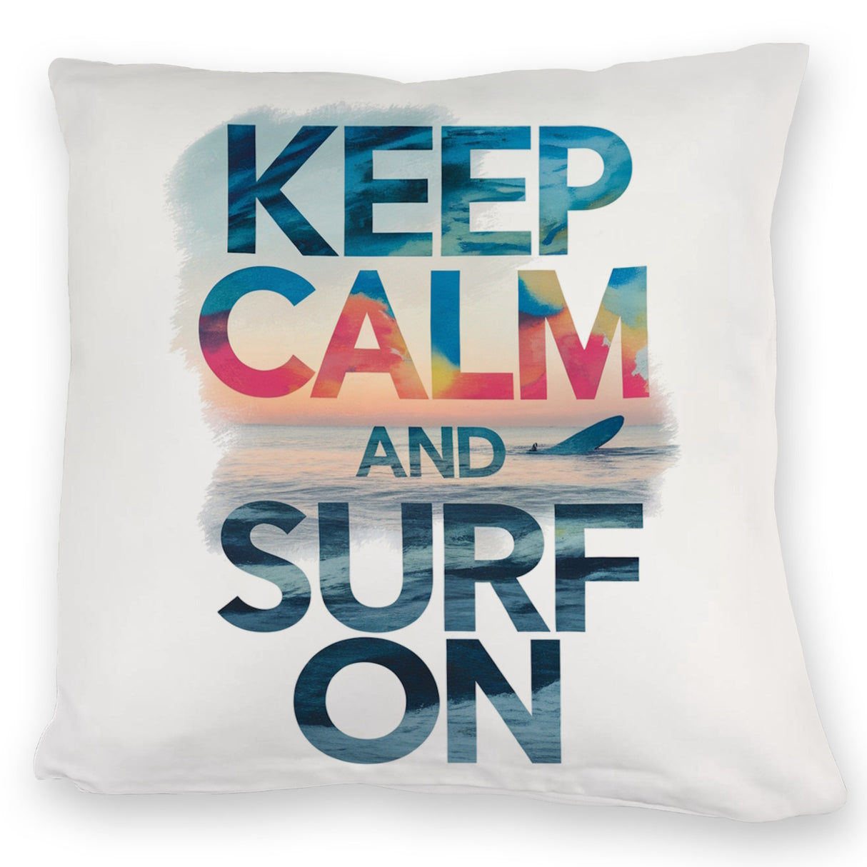 Surfer auf Welle Keep Calm and surf on Kissen