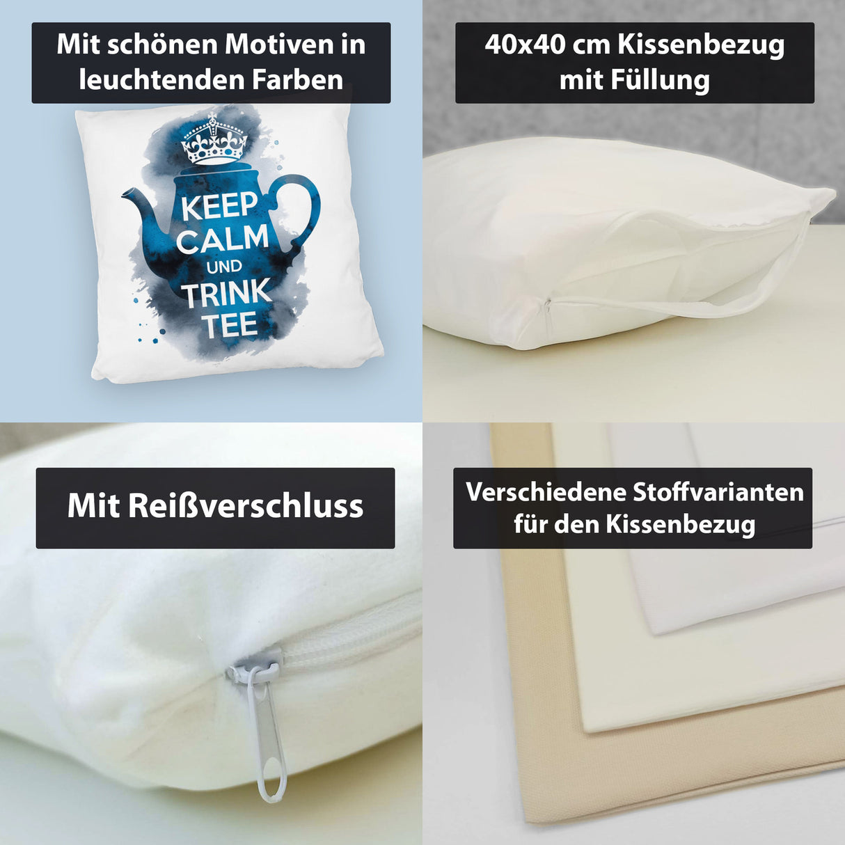 Keep calm und trink Tee Kissen