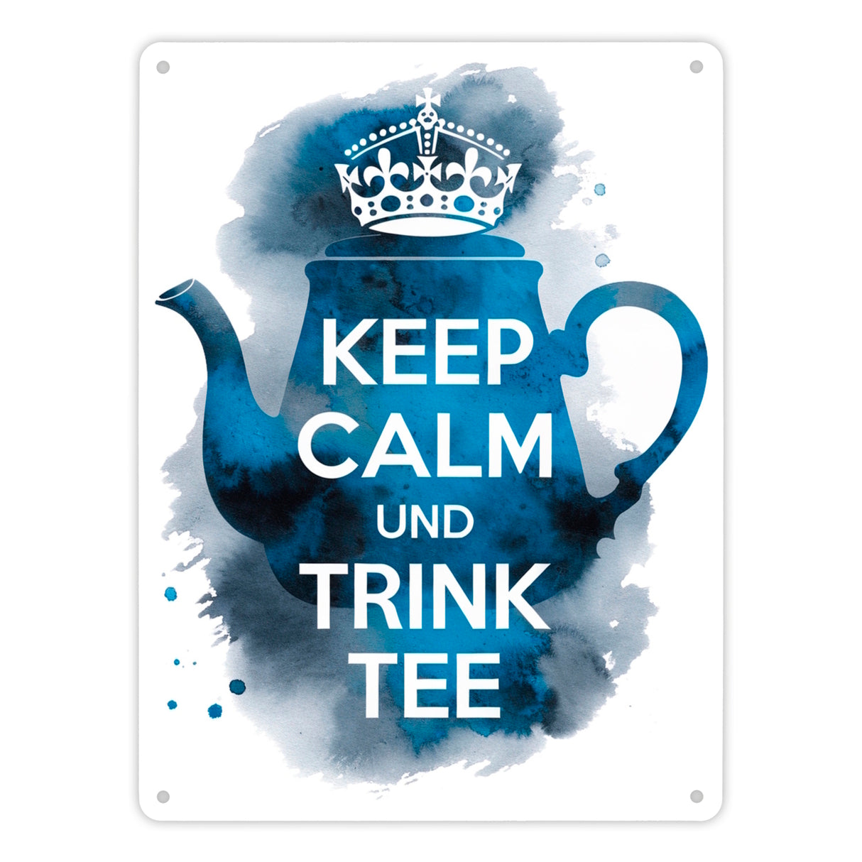 Keep calm und trink Tee Metallschild in 15x20 cm