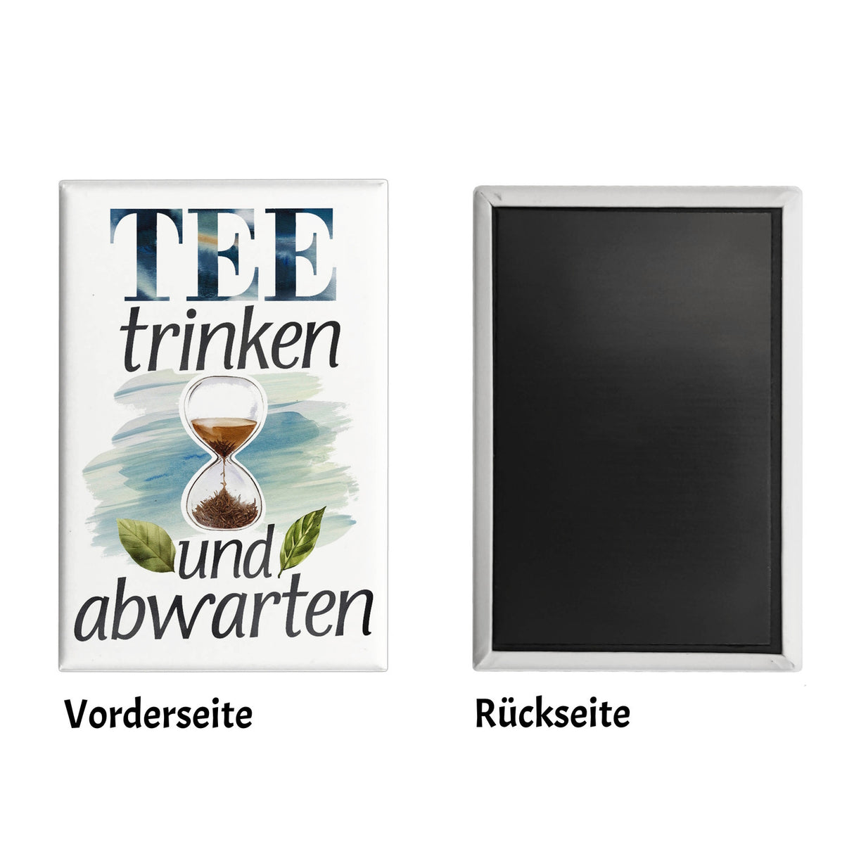 Sanduhr mit Teeblättern Souvenir Souvenir Magnet Tee trinken und abwarten