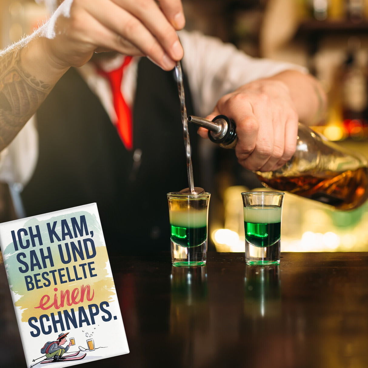 Ich kam, sah, bestellte Schnaps Souvenir Souvenir Magnet