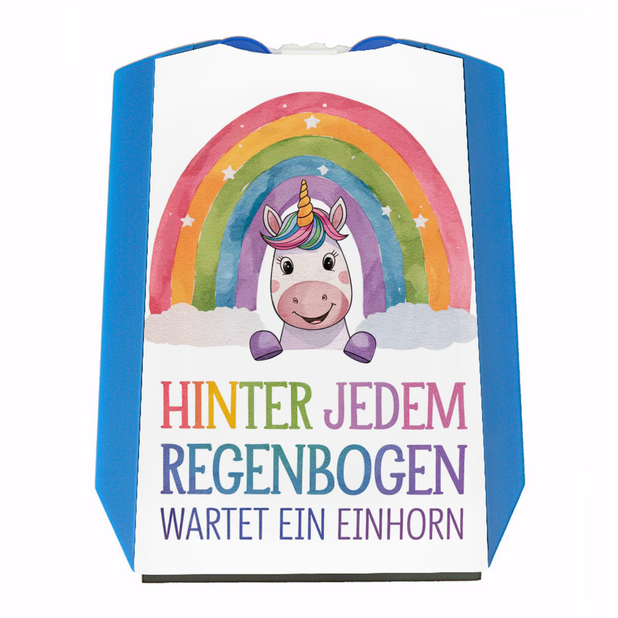 Lächelndes Einhorn Parkscheibe Hinter jedem Regenbogen