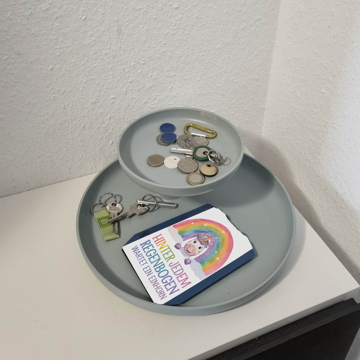 Lächelndes Einhorn Parkscheibe Hinter jedem Regenbogen