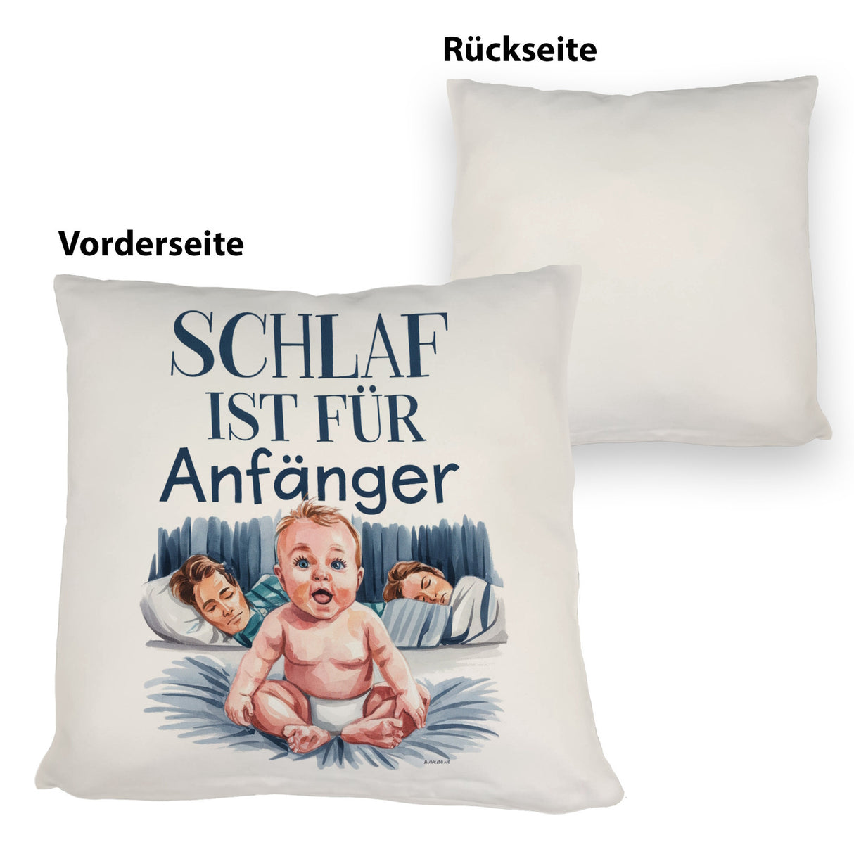 Schlaf ist für Anfänger Kissen Baby in Windeln