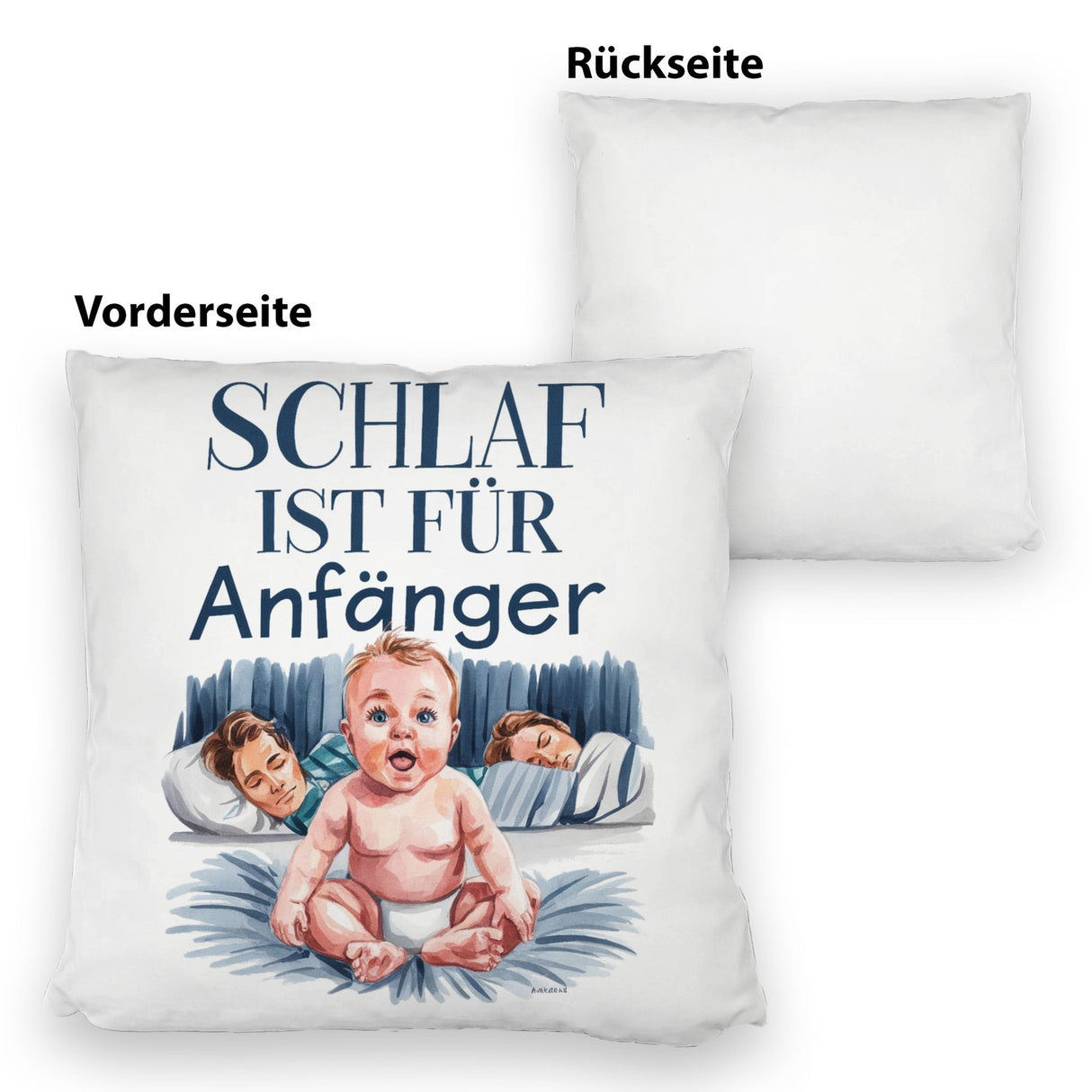 Schlaf ist für Anfänger Kissen Baby in Windeln
