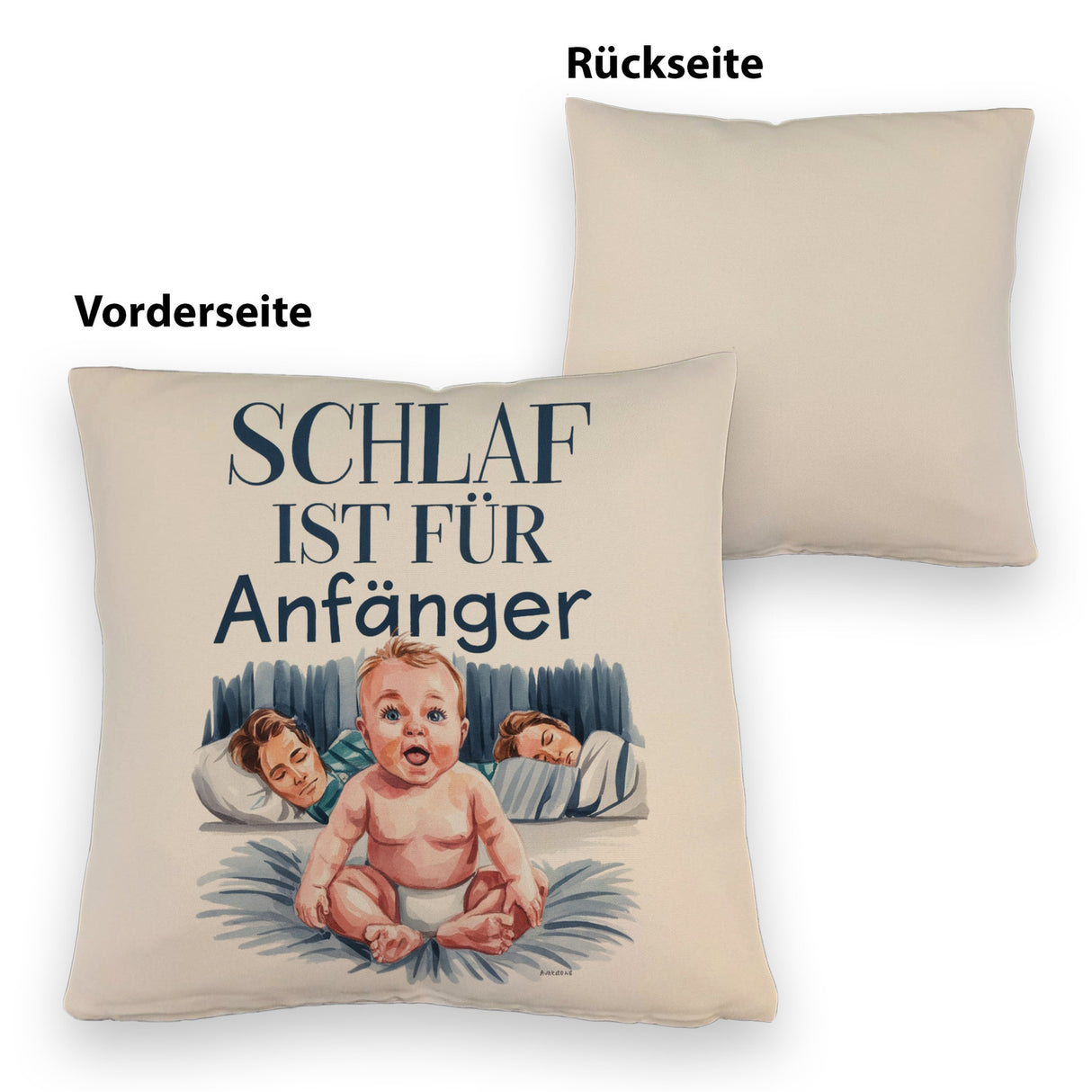 Schlaf ist für Anfänger Kissen Baby in Windeln