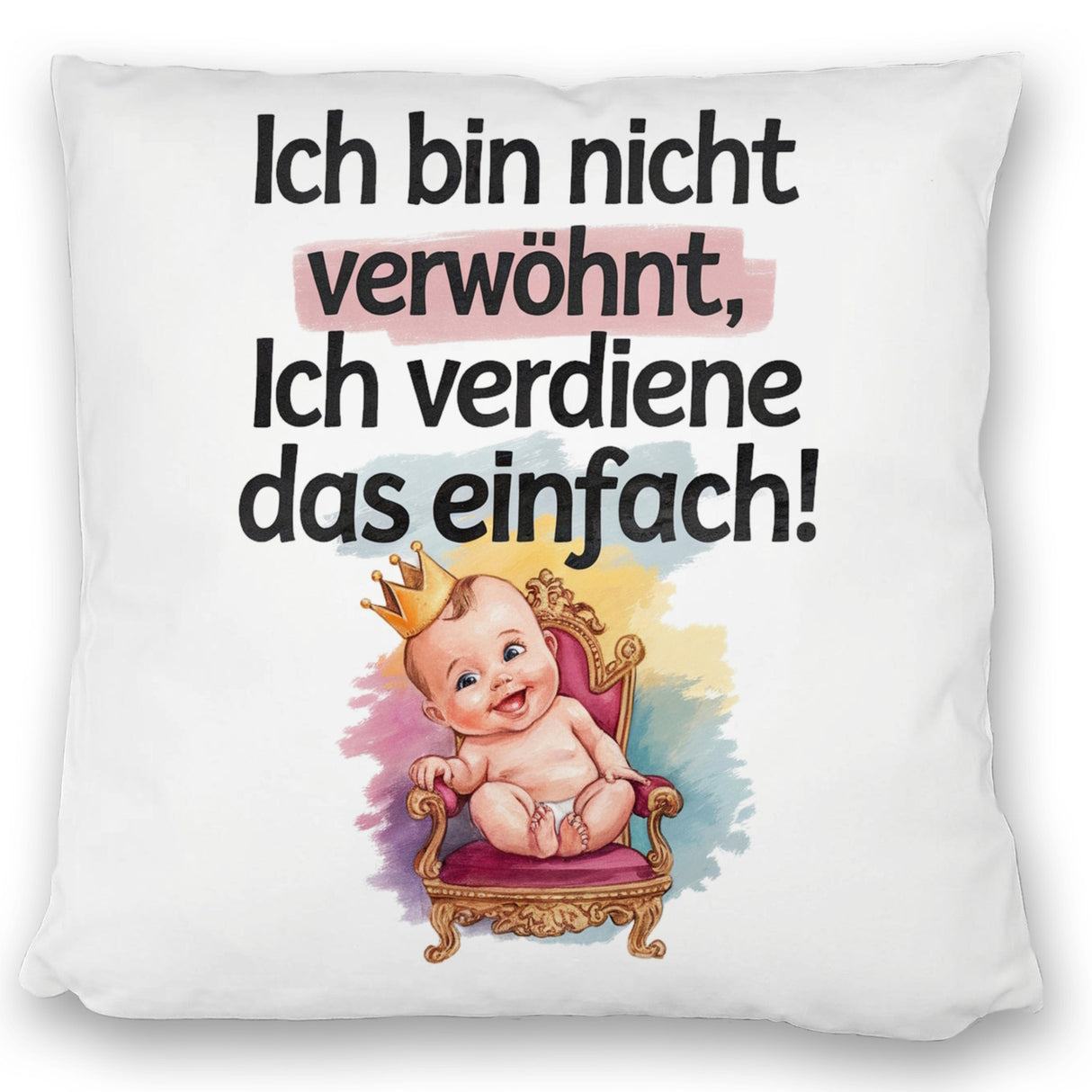 Baby auf Thron - Ich verdiene das Kissen