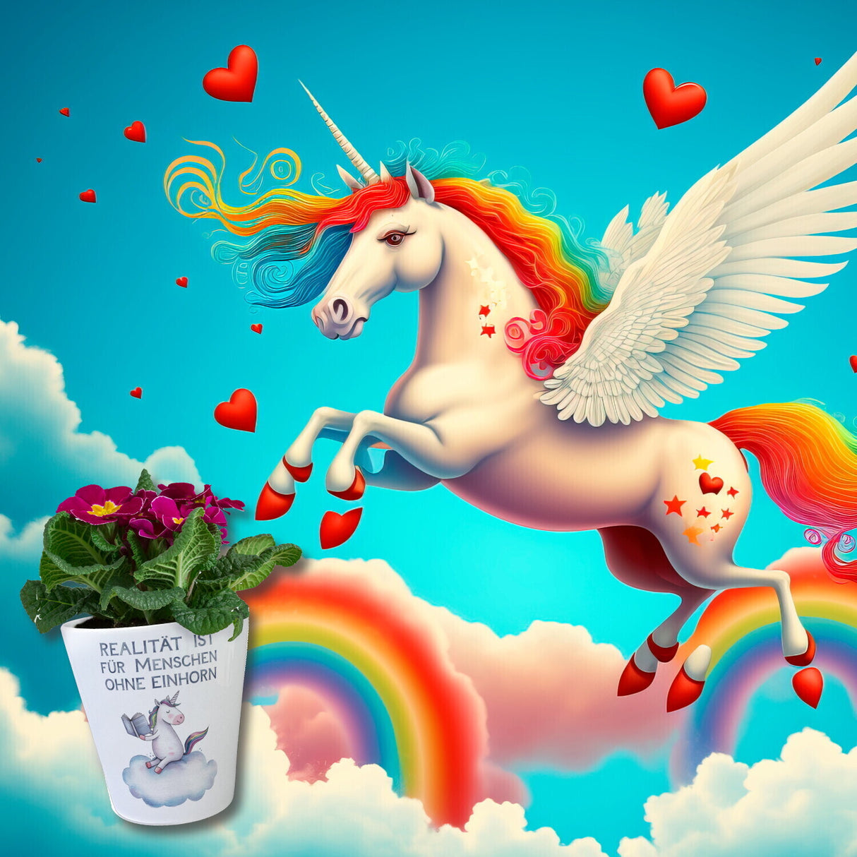 Realität ist für Menschen ohne Einhorn Blumentopf