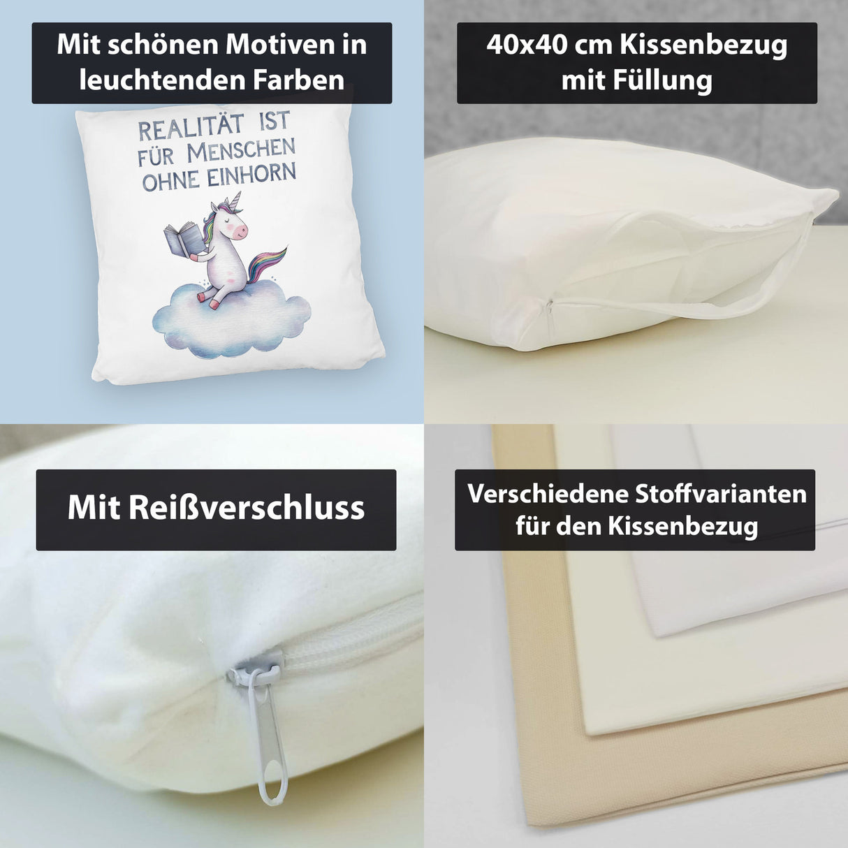 Realität ist für Menschen ohne Einhorn Kissen