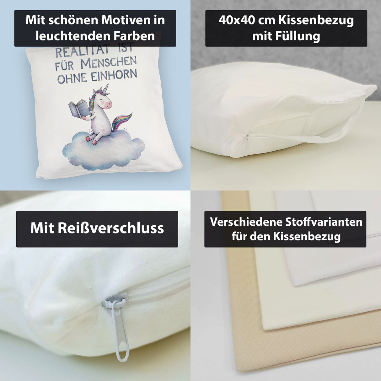 Realität ist für Menschen ohne Einhorn Kissen