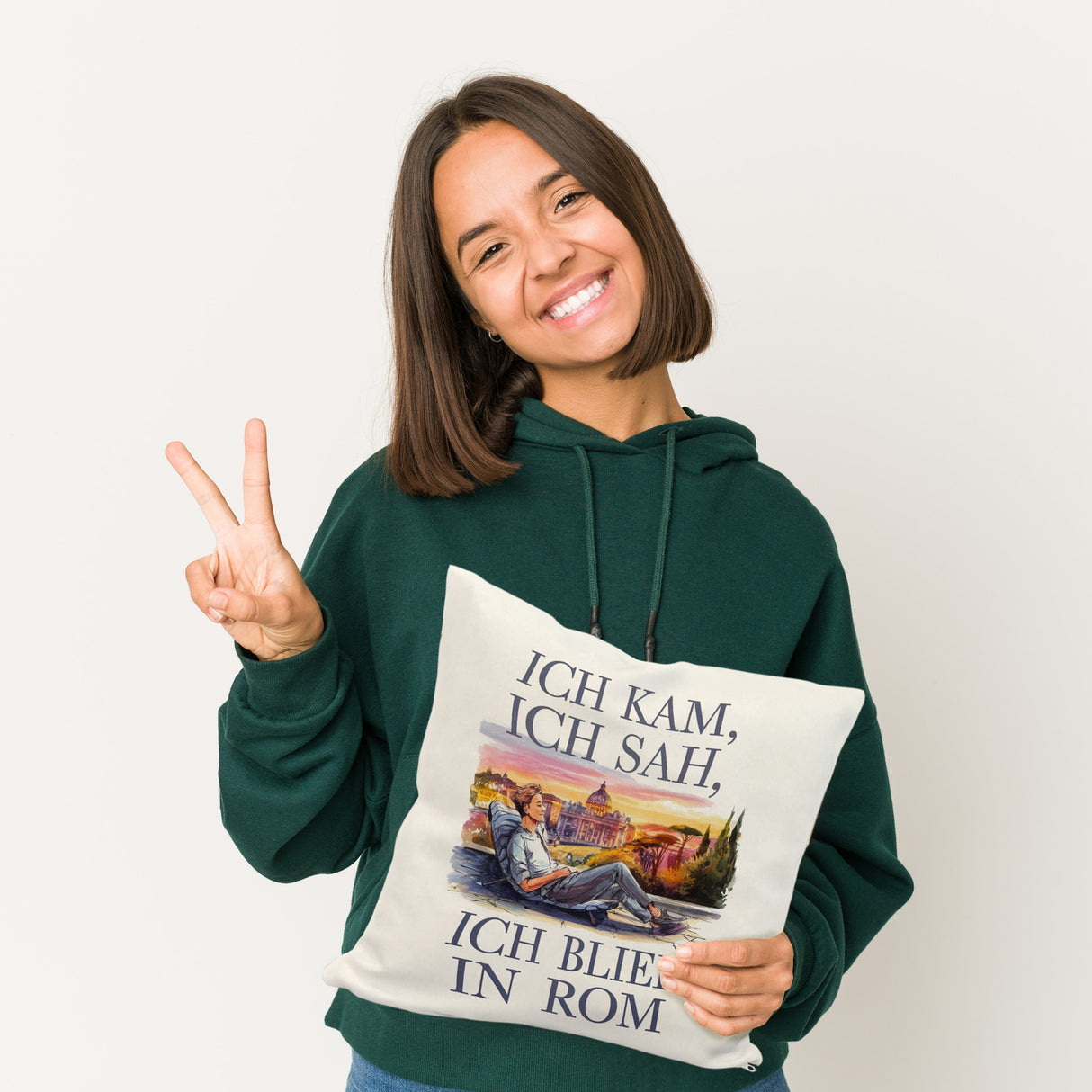 Ich kam, ich sah, ich blieb in Rom Kissen