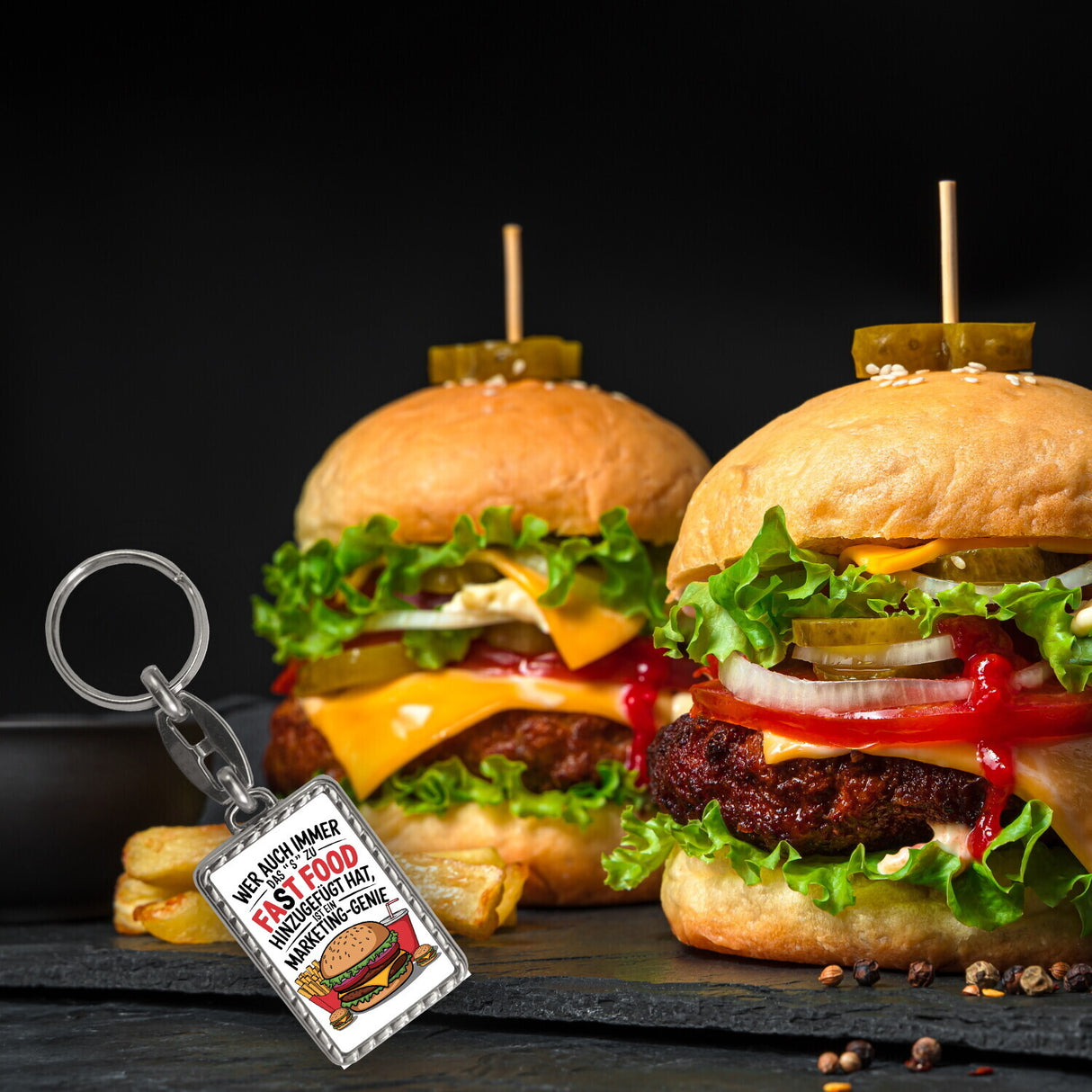 Fast Food - FAT FOOD Schlüsselanhänger für Burger Fans