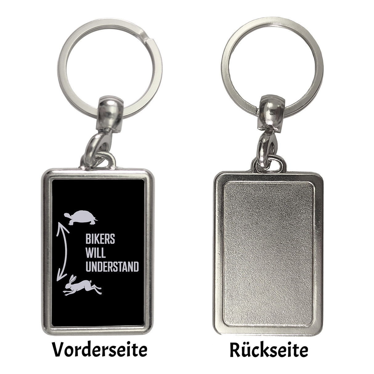 Bikers will understand Schlüsselanhänger mit Hase und Schildkröte für Motorradfahrer