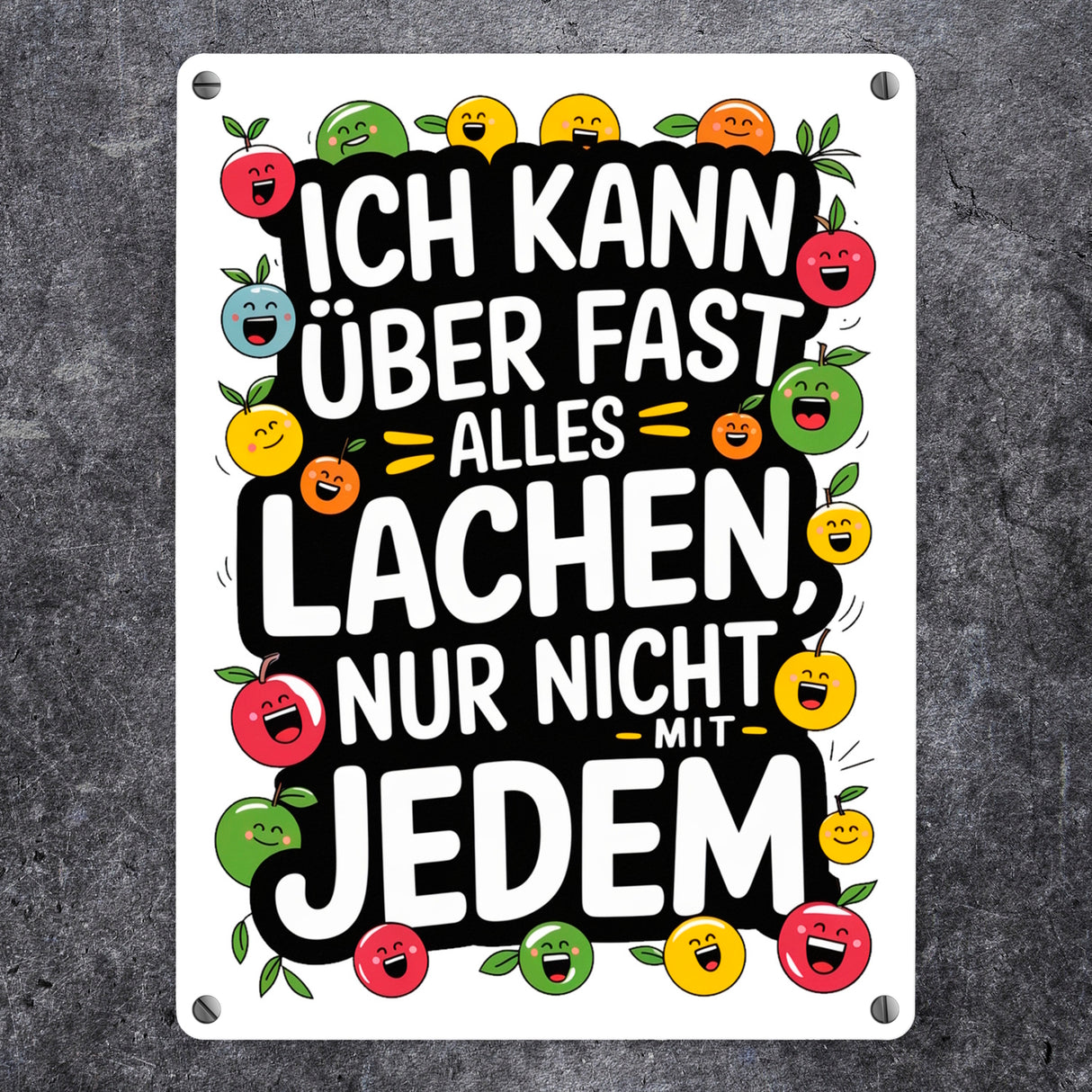 Kann nicht mit jedem lachen Metallschild in 15x20 cm für das Büro