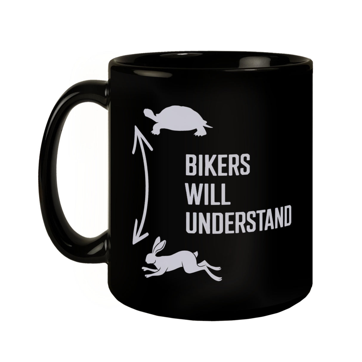 Bikers will understand Tasse mit Hase und Schildkröte für Motorradfahrer