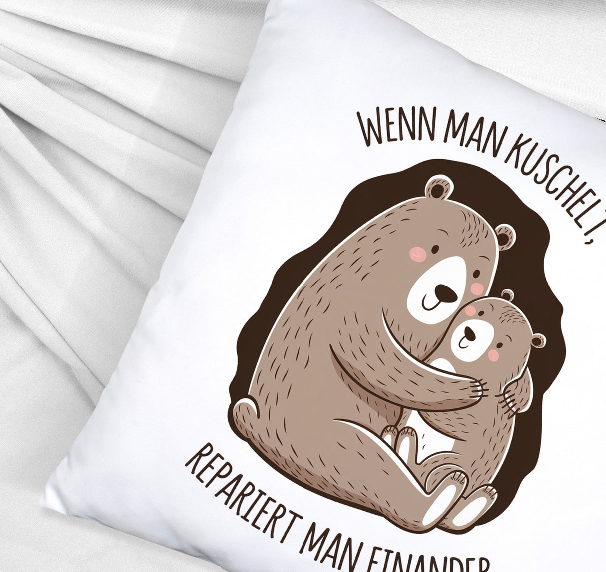 Kuscheln repariert Kissen mit niedlichen Bären