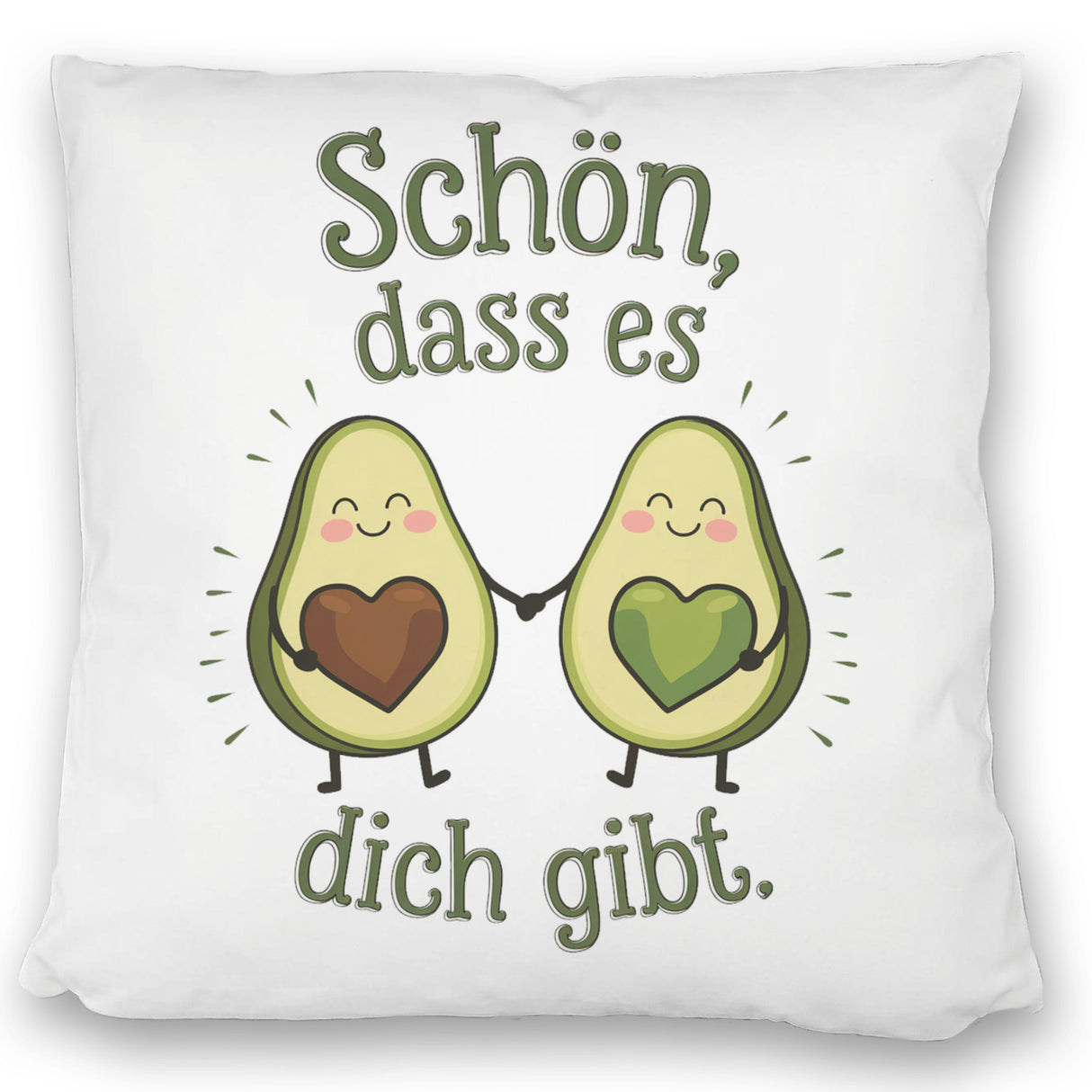 Avocado Herzkerne Kissen Schön dass es Dich gibt
