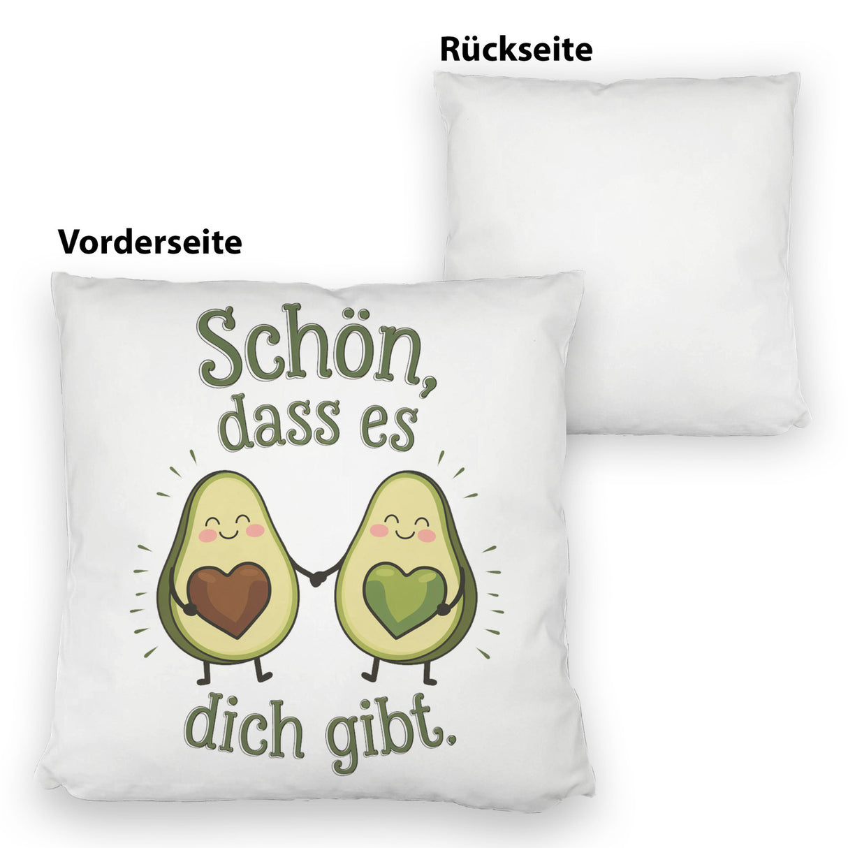Avocado Herzkerne Kissen Schön dass es Dich gibt