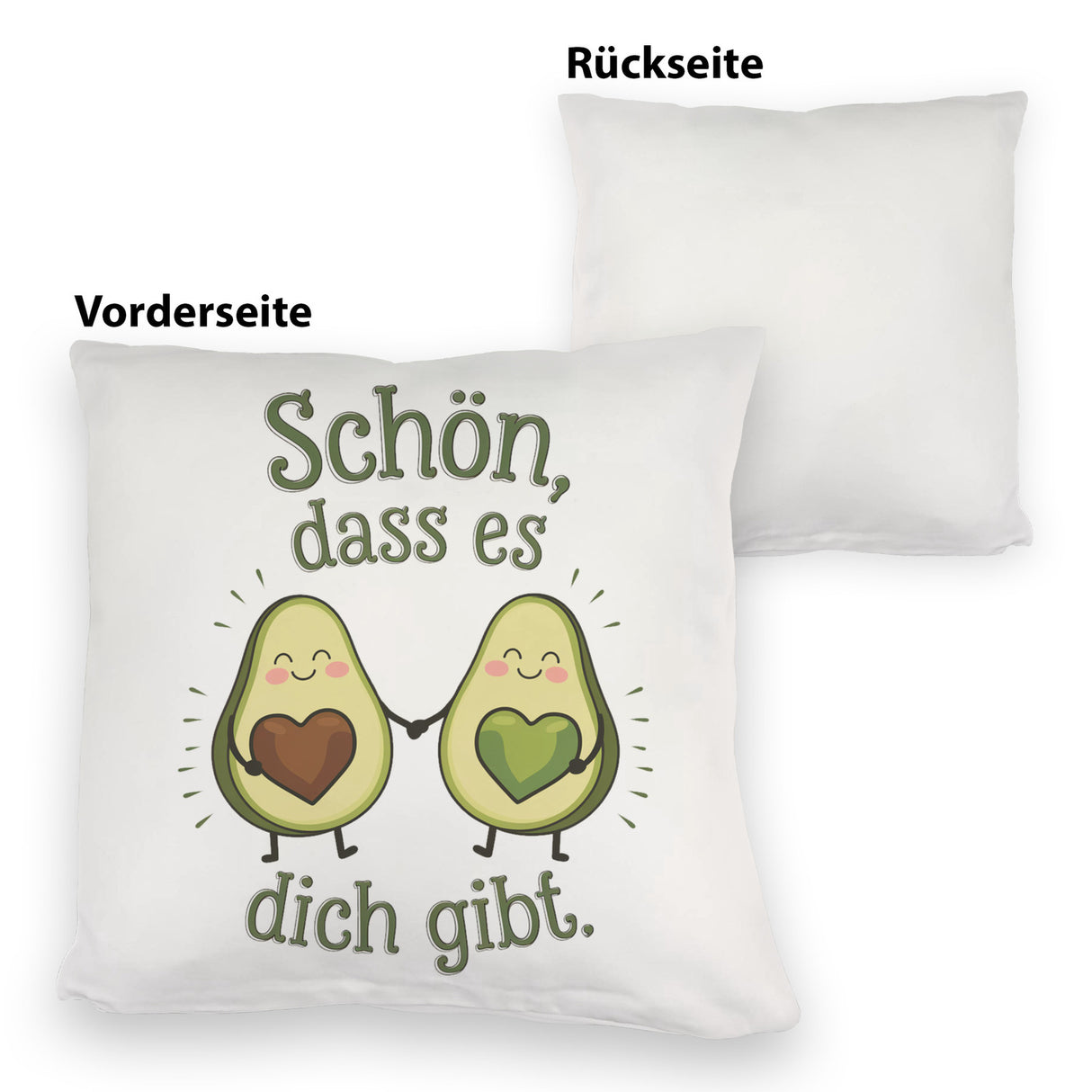 Avocado Herzkerne Kissen Schön dass es Dich gibt