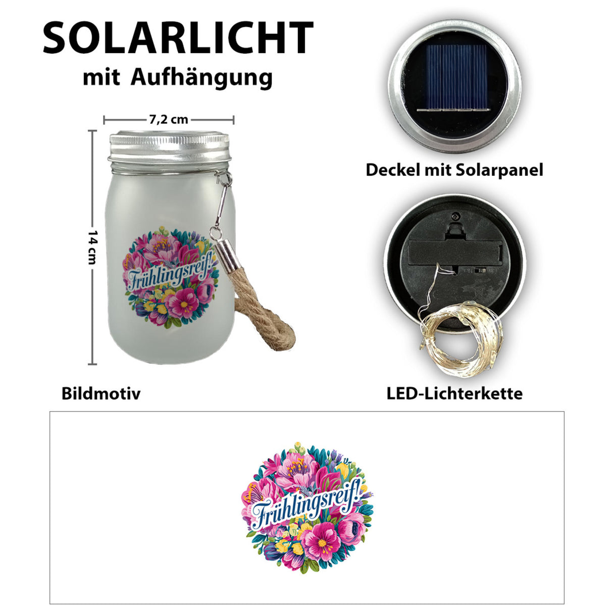 Frühlingsreif Blumendesign Solarlicht