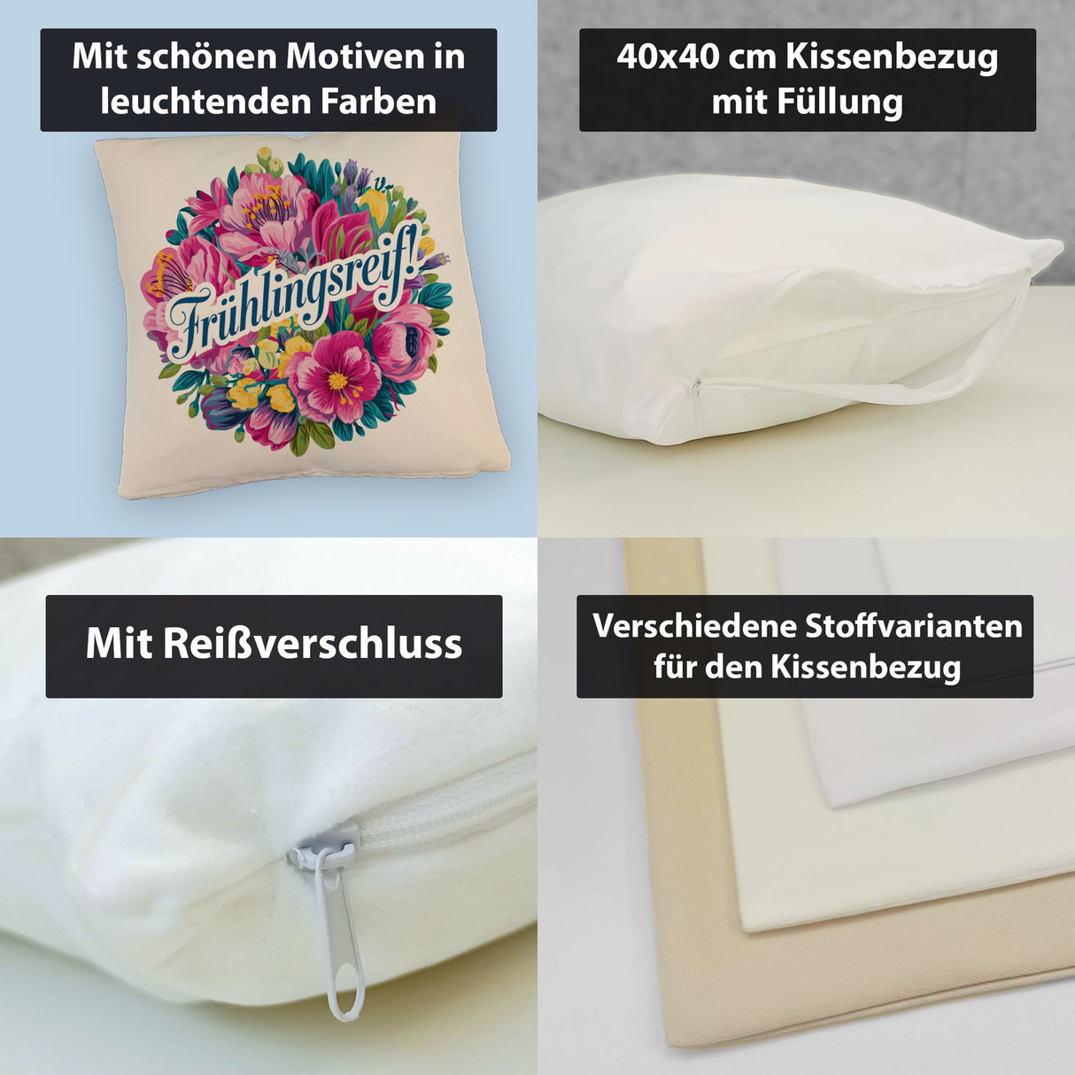 Frühlingsreif Blumendesign Kissen