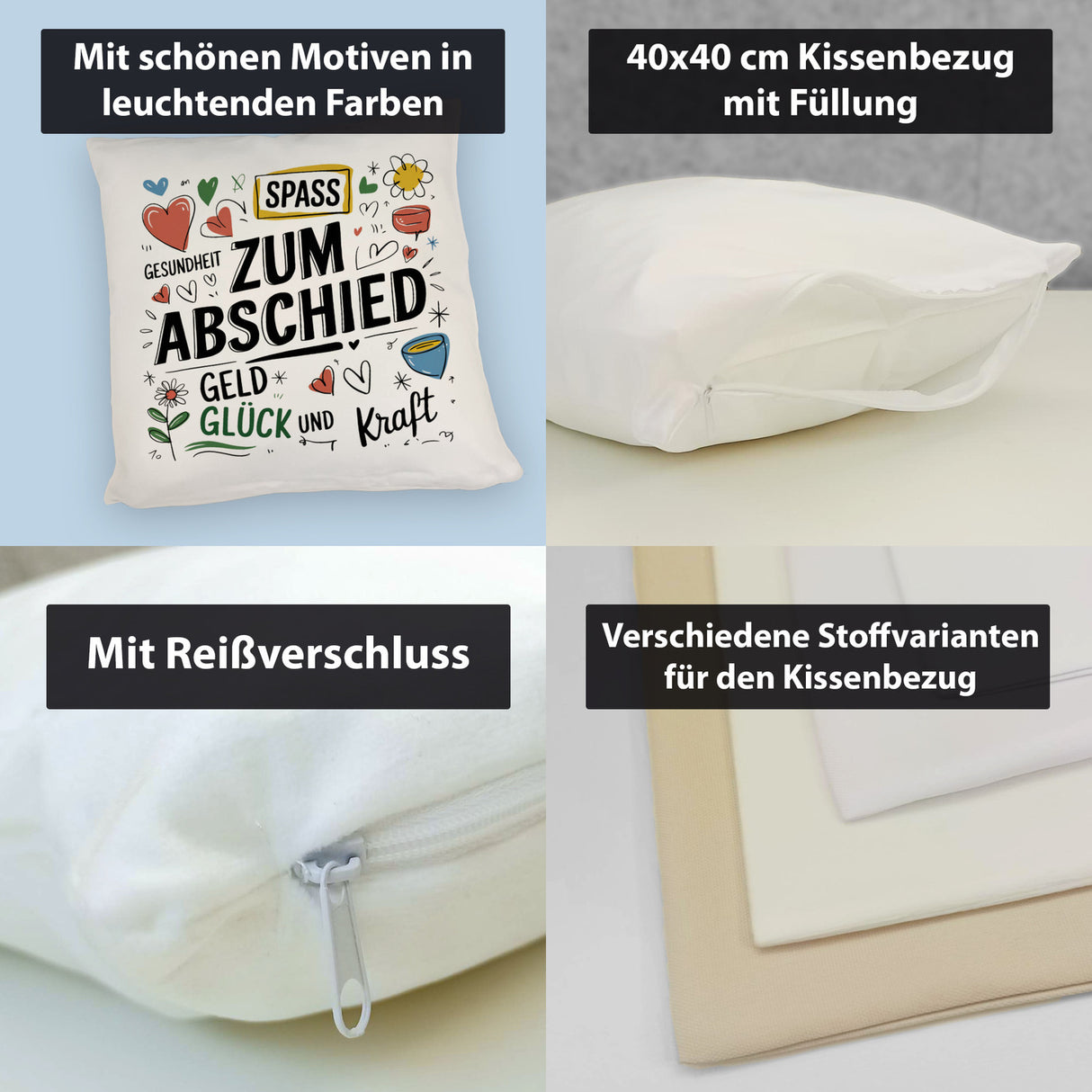 Wünsche Zum Abschied Kissen für Kollegen und Freunde