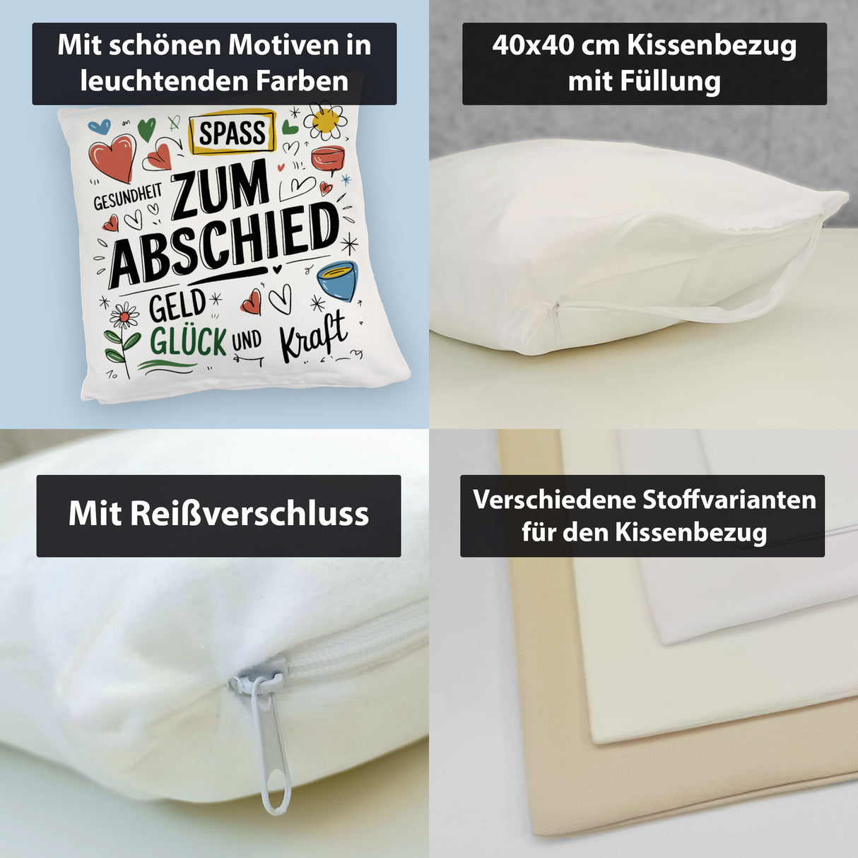 Wünsche Zum Abschied Kissen für Kollegen und Freunde