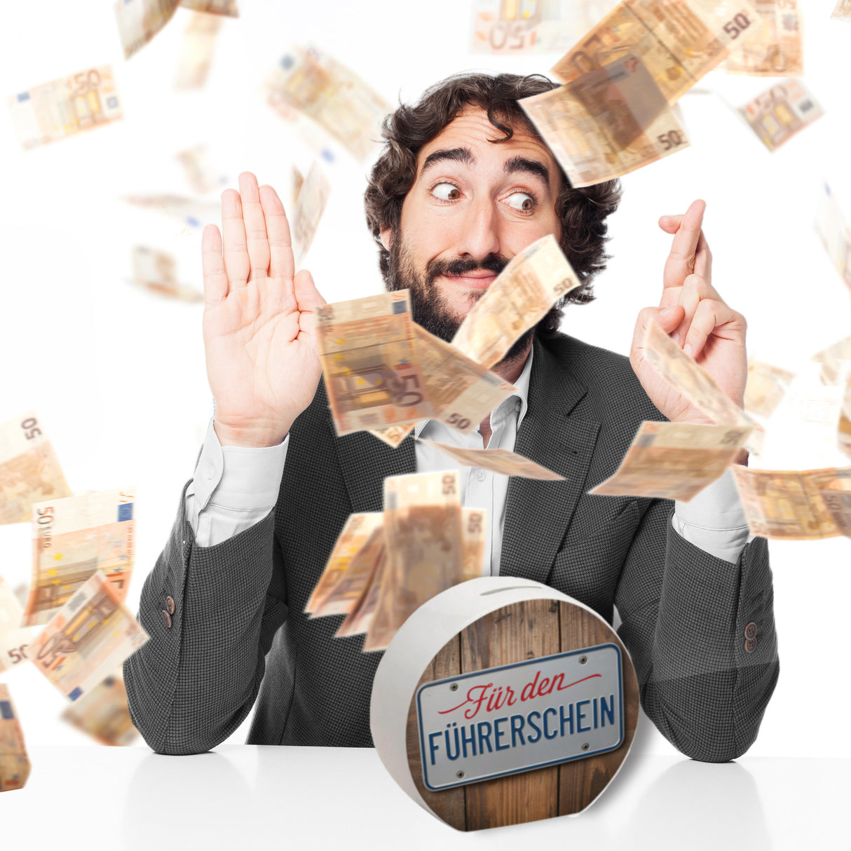 Für den Führerschein Spardose als Nummernschild