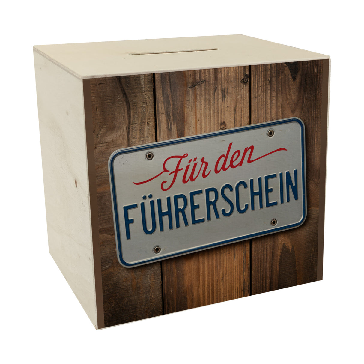 Für den Führerschein Spardose als Nummernschild