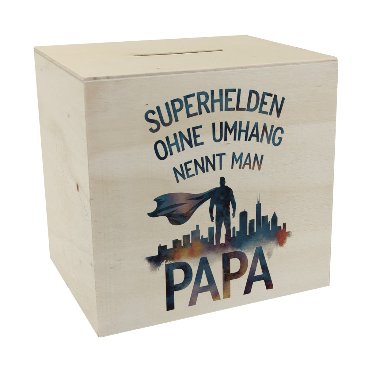 Superhelden Papa Umhang Spardose