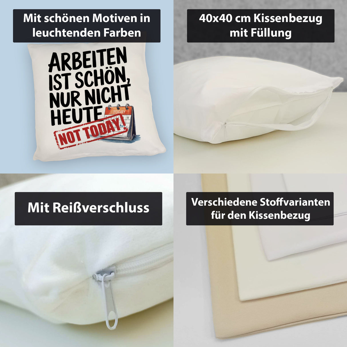 Nicht heute Arbeiten Kissen Arbeiten ist schön