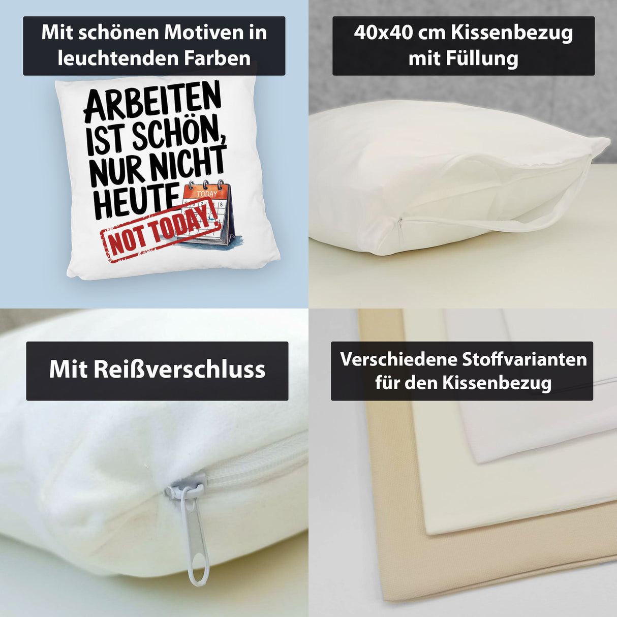 Nicht heute Arbeiten Kissen Arbeiten ist schön