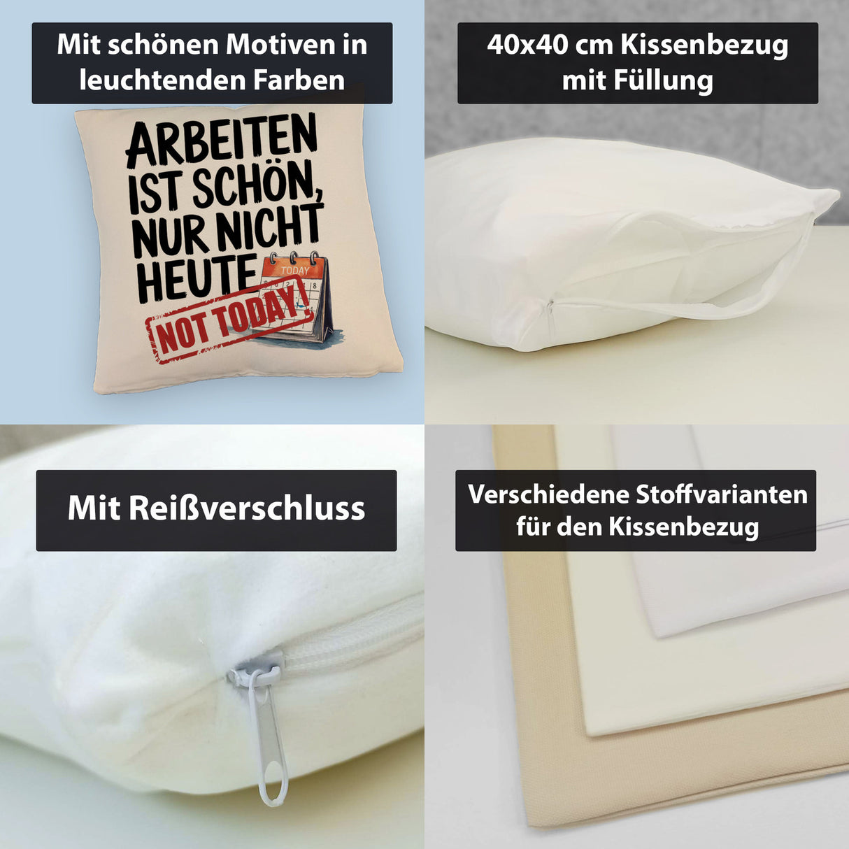 Nicht heute Arbeiten Kissen Arbeiten ist schön