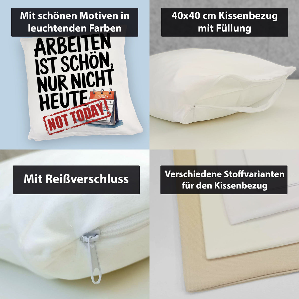 Nicht heute Arbeiten Kissen Arbeiten ist schön