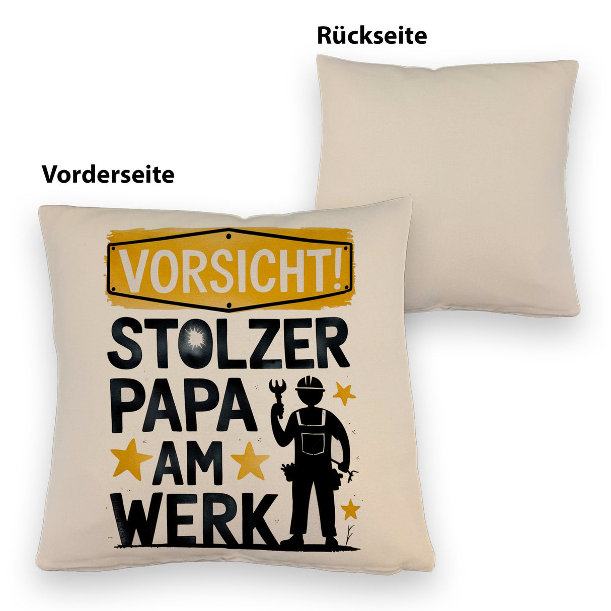Vorsicht! Stolzer Papa am Werk Kissen