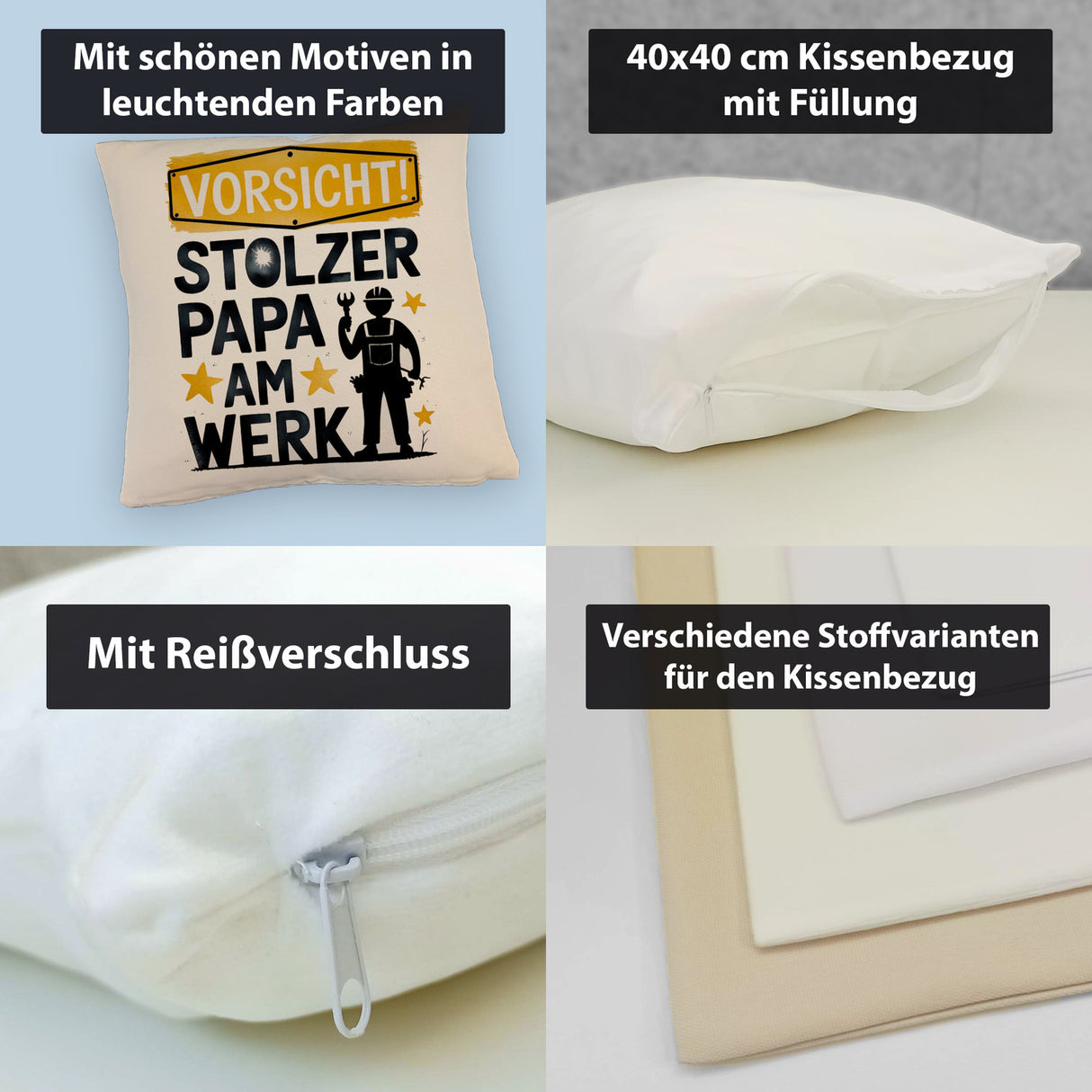 Vorsicht! Stolzer Papa am Werk Kissen