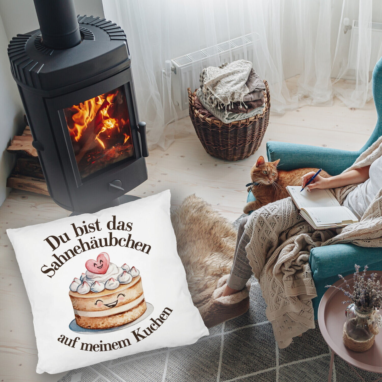 Du bist das Sahnehäubchen Kissen Kuchen mit Sahnehäubchen