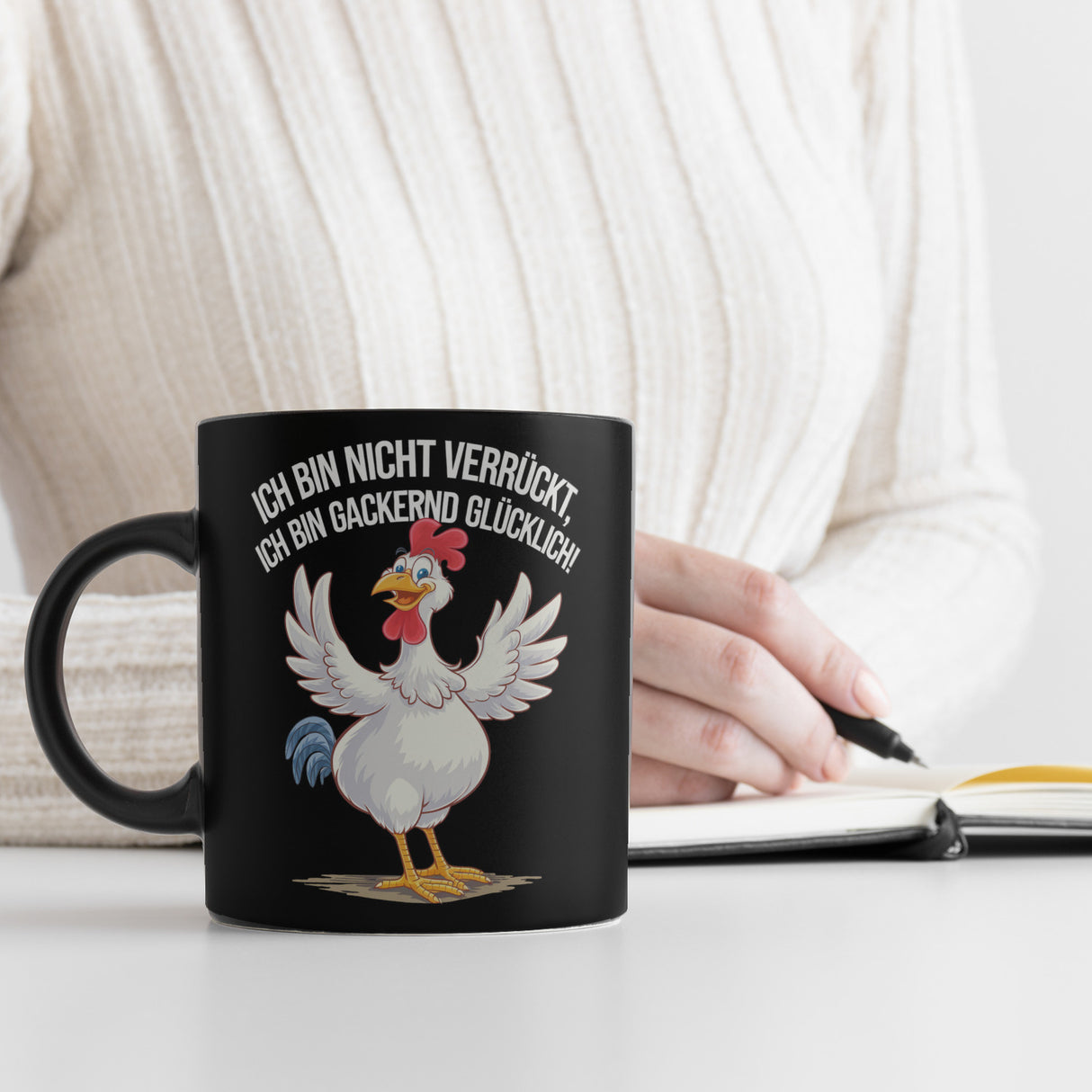 Hahn Ich Bin Gackernd Glücklich Tasse