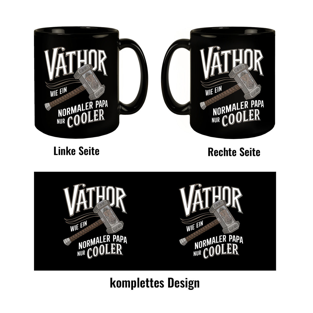Nordischer Hammer VATHOR Tasse für coole Väter