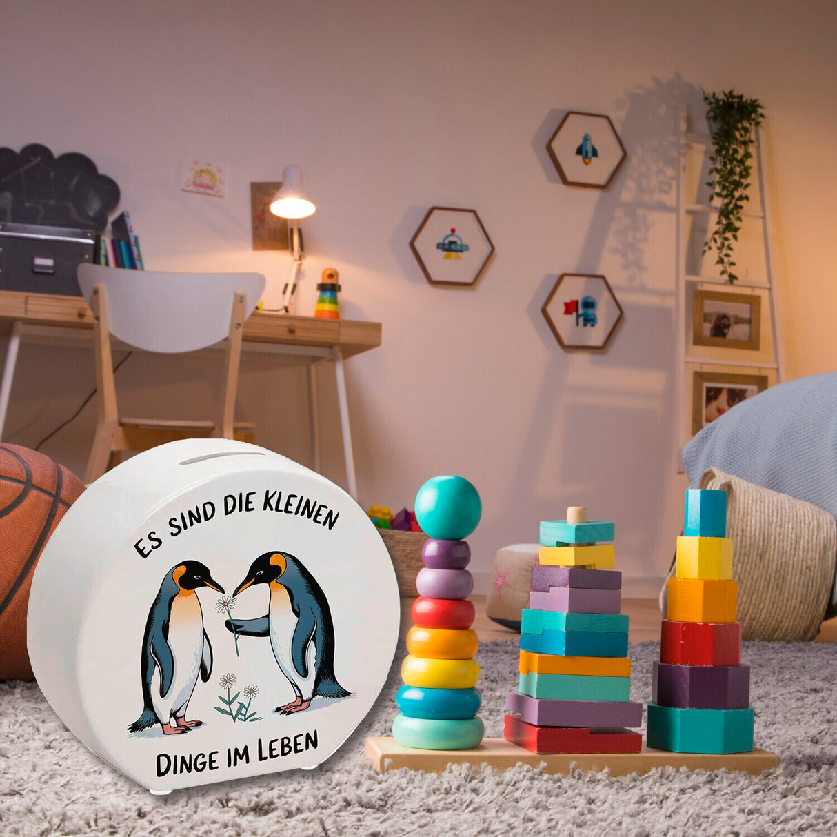 Pinguine Blumen - Es sind die Kleinen Dinge Spardose