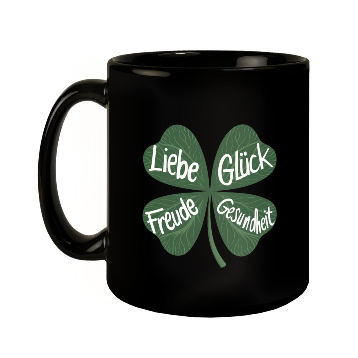 Kleeblatt Tasse mit guten Wünschen