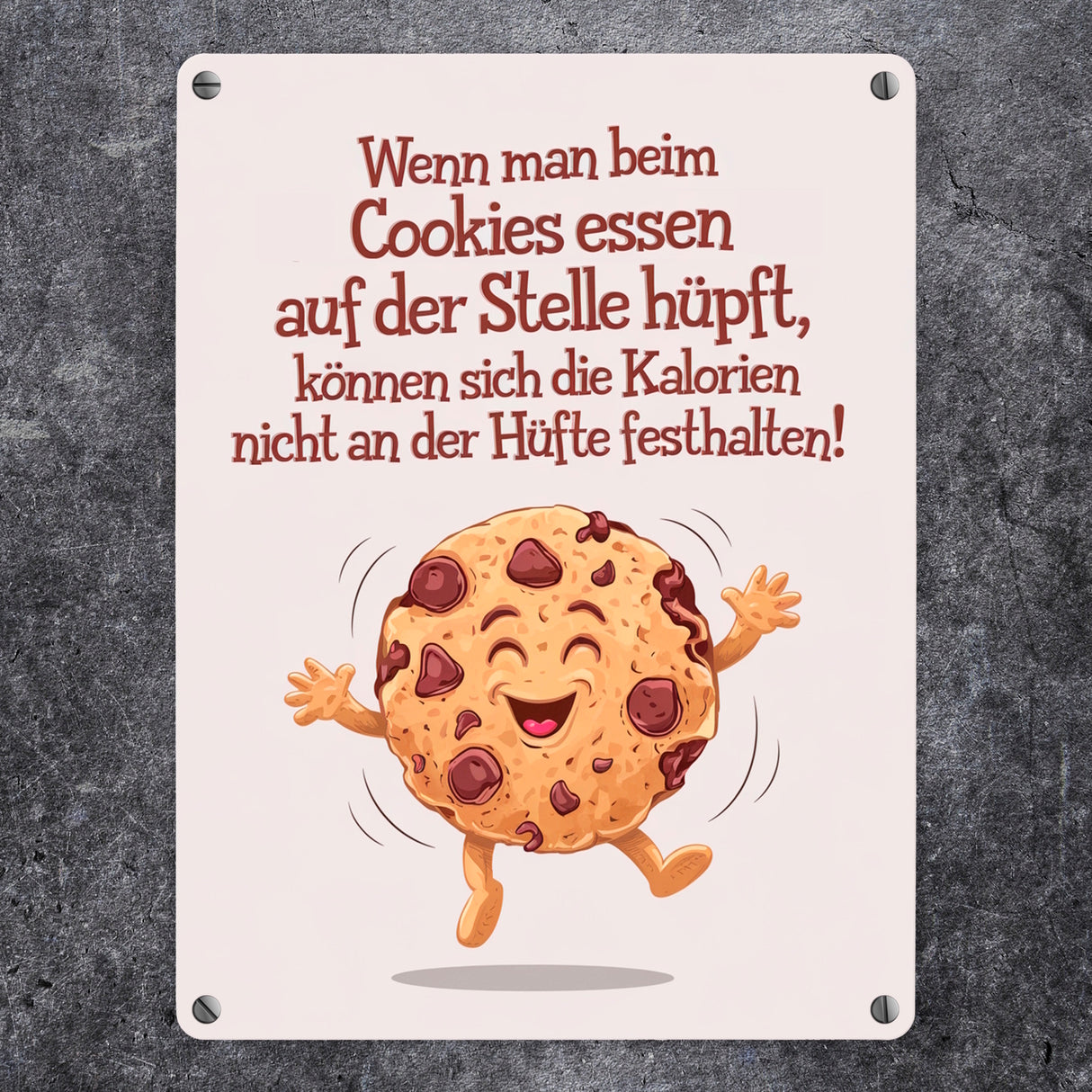 Cookie mit Spruch Metallschild in 15x20 cm für Keks-Liebhaber