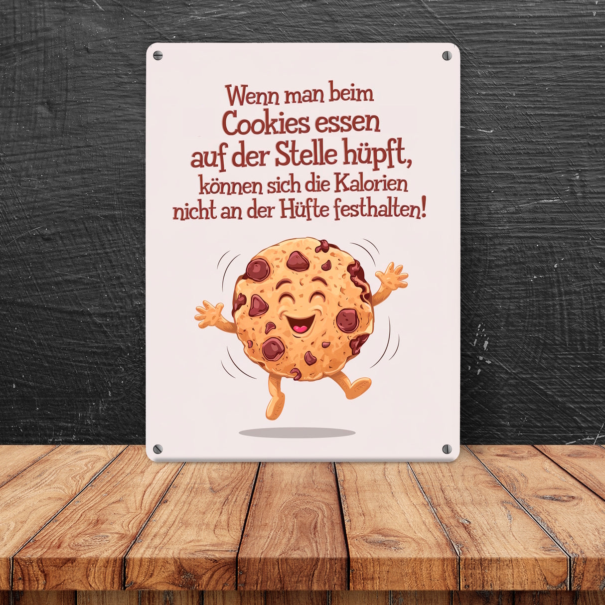 Cookie mit Spruch Metallschild in 15x20 cm für Keks-Liebhaber