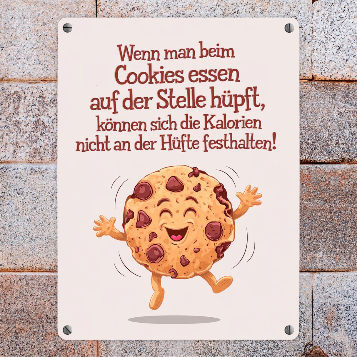 Cookie mit Spruch Metallschild in 15x20 cm für Keks-Liebhaber
