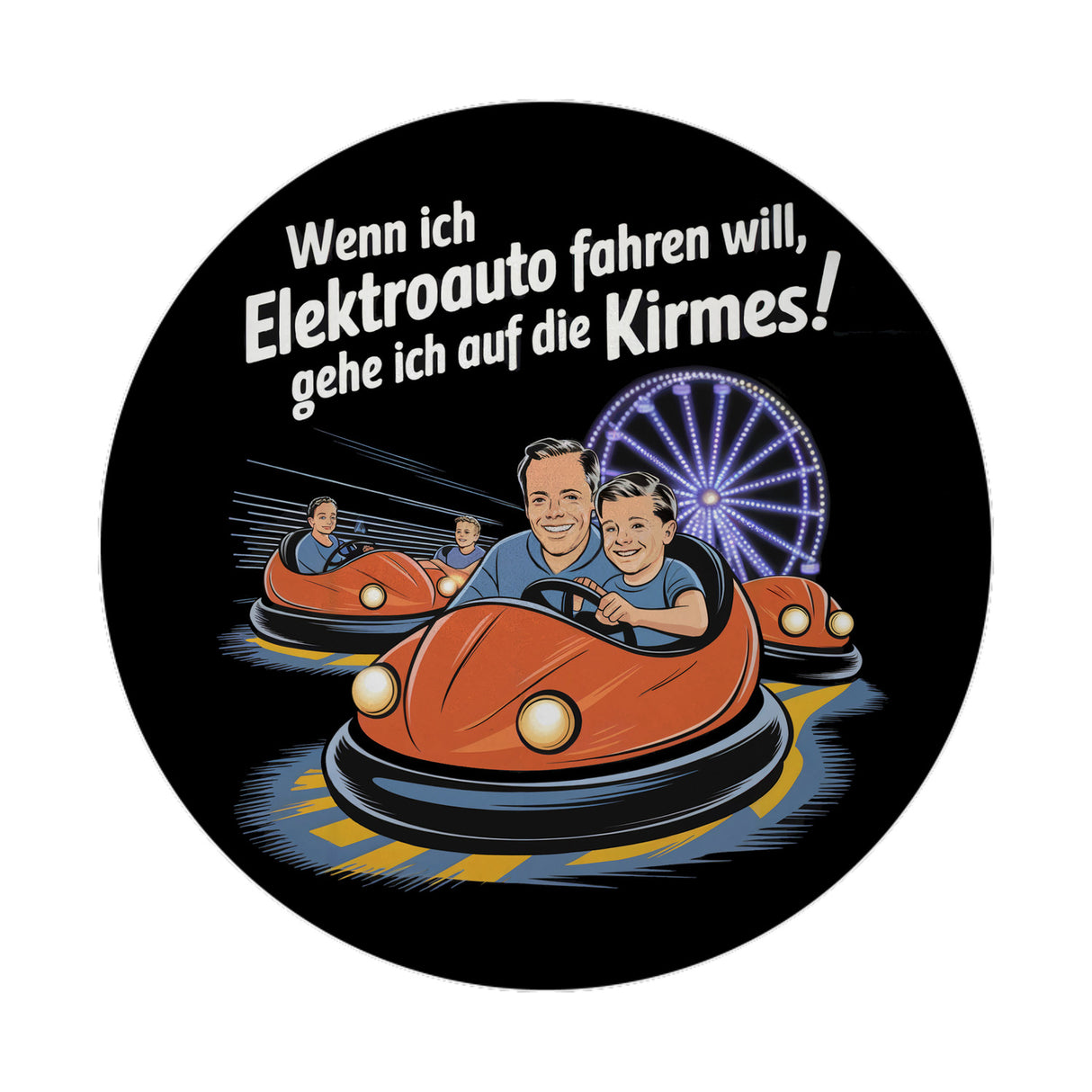 Elektroauto auf Kirmes Magnet KFZ-Humor