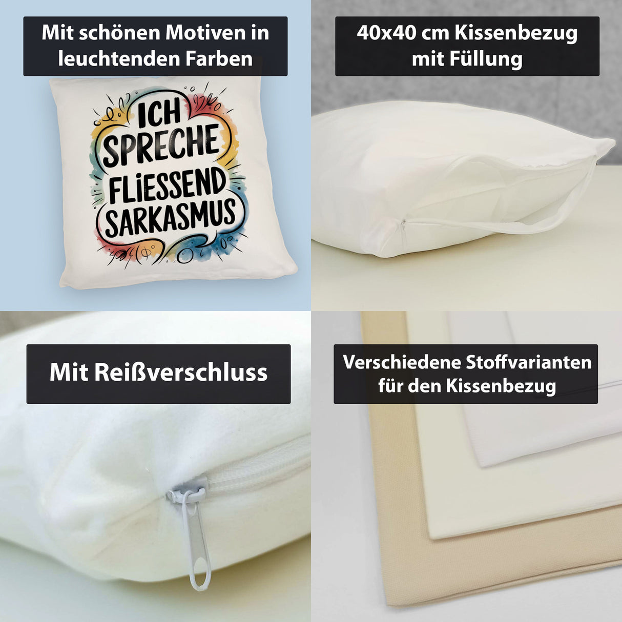 Ich spreche fließend Sarkasmus Kissen
